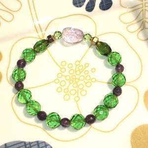 INDIGO HEALS GREEN QUARTZ AND AMETHYST WITH GOLD PLATED SPACERS BRACELET